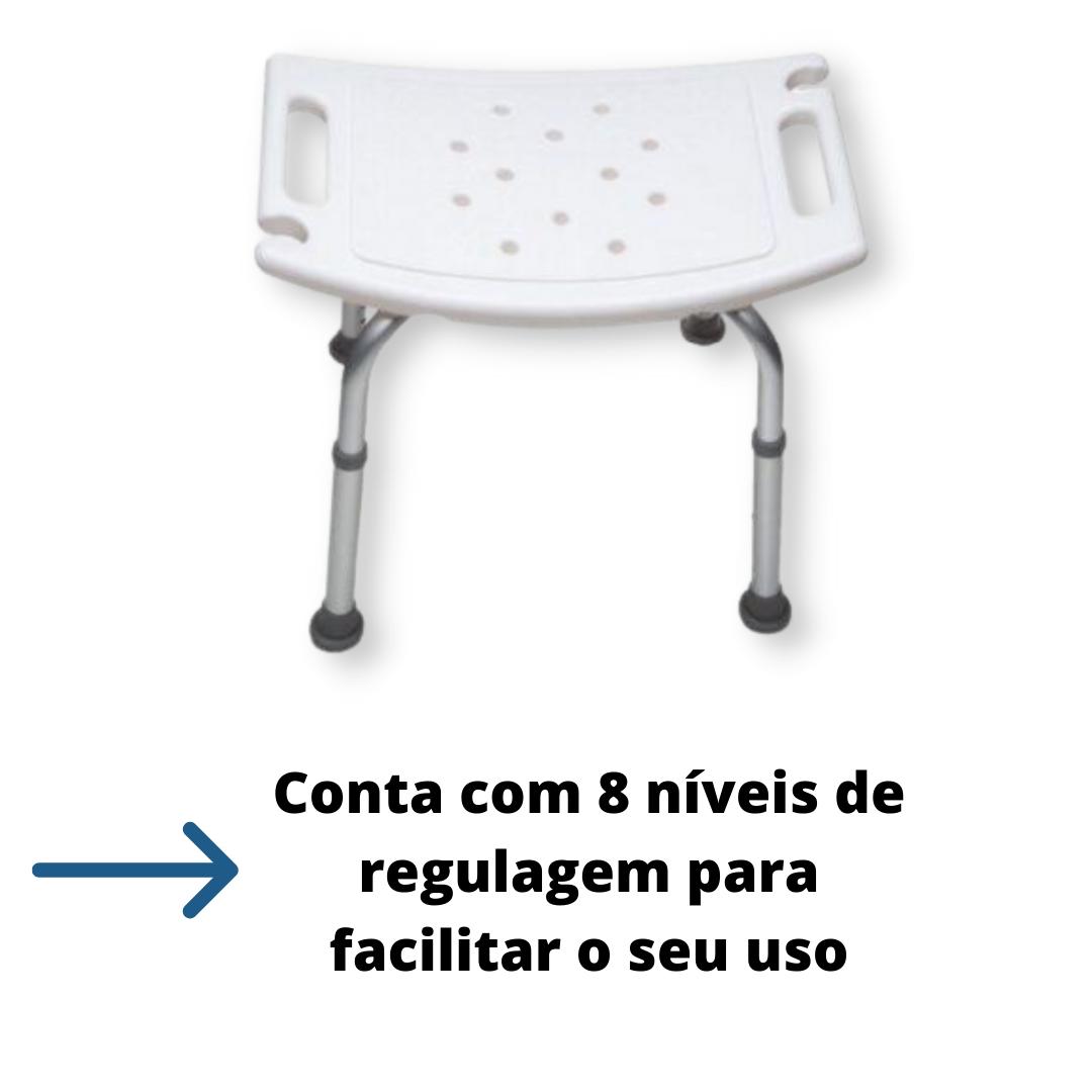 Banco de Banho Banqueta Higienização Alumínio 100kg 